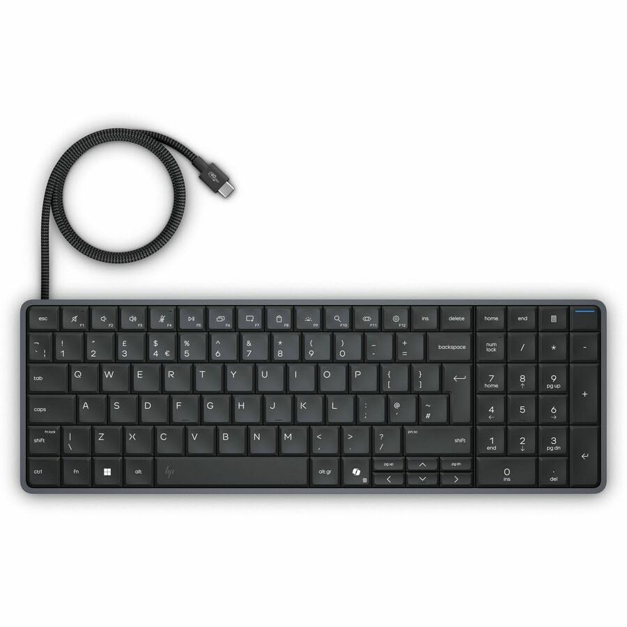 Image of HP EliteBoard G1a Next Gen AI PC Desktop with Attached Cable