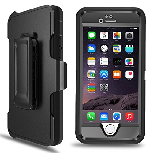 Defender Series Case for iPhone 5S, iPhone SE Case, MBLAI 4 in 1 Hybrid [Heavy Duty] Triple Protection Design Case with [360 Rotating Belt Clip Holster] for Apple iPhone SE/ 5S/ 5 (Black)