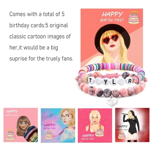 Bracelets Birthday Gifts,Zebra Natural Stone Bracelet and Birthday Card as Birthday Gifts for Women, wife, Daughter, Granddaughter, Niece,Bestie,Sister2