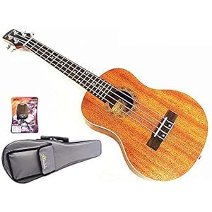 WOODNOTE Great 26″ Tenor Mahogany Ukulele(ivory Inlaid) & Padding Bag/Extra Metro Tuner