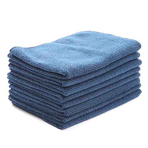 imaa(アイマ) マイクロファイバークロス 吸水速乾 ふきん 掃除 キッチンタオル マルチクロス モッパータオル ワイピングタオル 大(26×40cm) ネイビー8枚