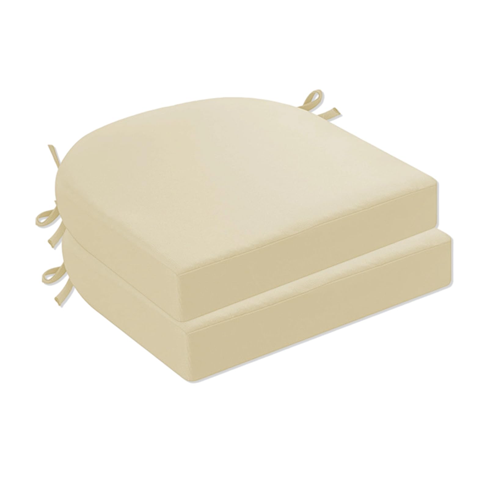 Lot de 2 Coussins de Chaise d'extérieur imperméables, Galette de Chaise Coussins intérieur pour Meubles de Patio, Beige, 45x45x5cm
