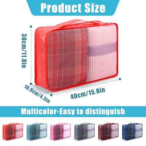 12 Pcs Packing Cubes,Large Packing Cubes Luggage Organizers for Suitcase,Lightweight Mesh Travel Organizer Bags for Traveling Hiking Camping Backpacking(Multicolor)2