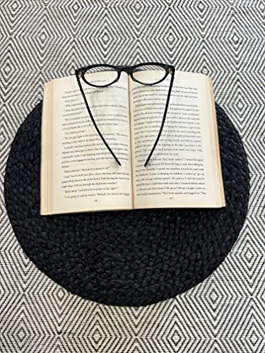 S & L Homes Pouf Ottoman - 100% Jute Braided Hand Knitted Traditional Cord Boho Pouffe for Living Room, Bedroom, Nursery, Patio, Lounge Colorblock - Natural Black (16”x16”x16”) - Image 4