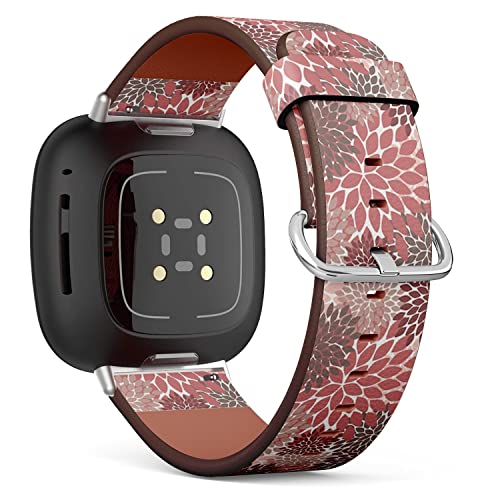 CJBROES Replacement Leather Watch Band, Compatible with Fitbit Versa 3 and Fitbit Sense of Wristband Bracelet Accessory - Modern-Floral