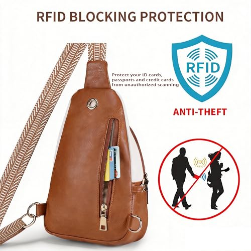 Image of BIAVOI Crossbody Bags for Women Anti Theft Small Sling Handbag with Zipper Lock Vegan Leather RFID Blocking Chest Pure