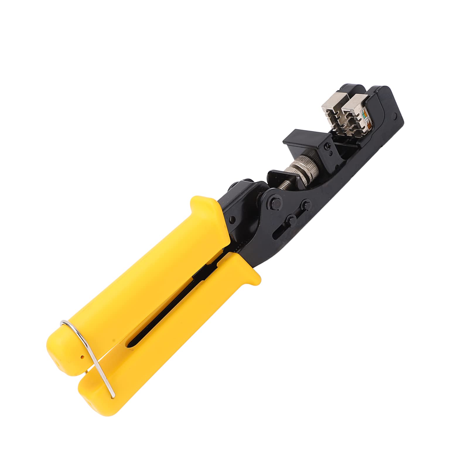 Ejoyous Pince à Sertir à Cliquet, Pince à Sertir en Acier avec Poignée en PP Résistant à la Chaleur et Lame en Acier Inoxydable, Outil d'électrophorèse laminé à Froid Réglable pour Prises Cat6 RJ45