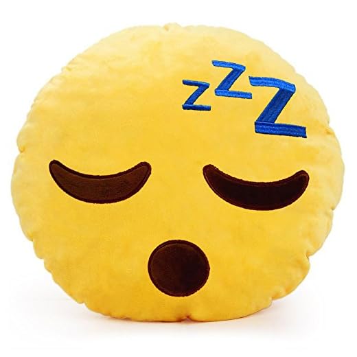 YINGGG Cute Sleeping Emoji Pillow Round Throw Pillow, 32x32x10CM