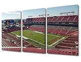 TUMOVO American Decor Tampa Bay Pictures Raymond James Stadium Paintings 3 Panel Canvas Wall Art American Soccer Team Sports Artwok Home Decor for Living Room Giclee Framed Ready to Hang, 36" Wx24 H