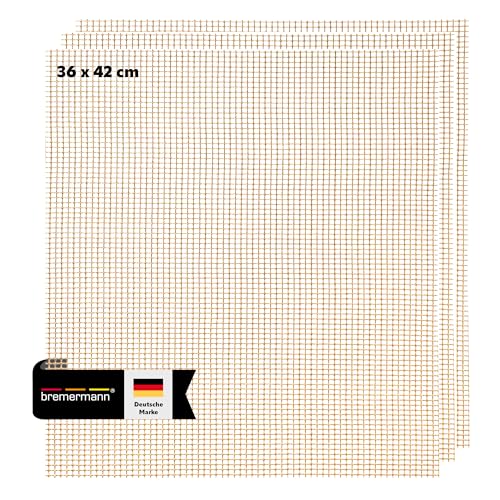 bremermann Grillmatte/Backmatte rechteckig 3er Set, Glasfasergewebe antihaft, je 36 x 42 cm (L/B)