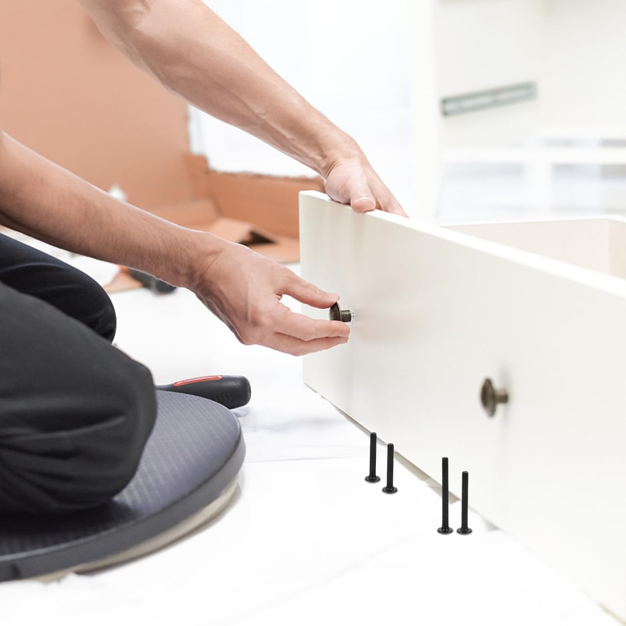141 Stück Schraubenset Aluminiumlegierung Schraubenmuttern Sortiment für Babybett Möbel Reparatur Heimwerker
