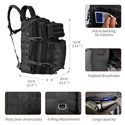 Oreunik 45l military tactical backpack molle waterproof backpack large assault pack for outdoor trekking camping hiking etc