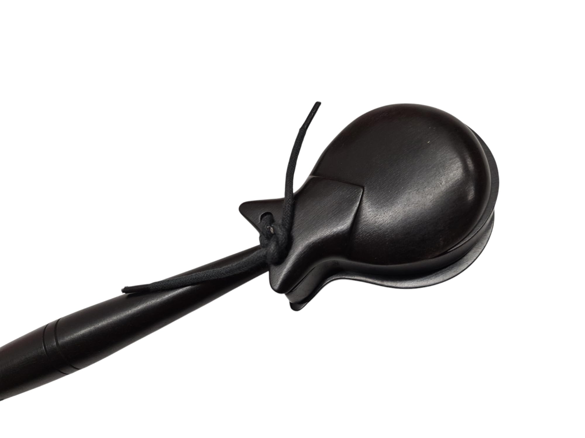 Hayman 157-D Kastagnetten mit Griff aus Ebenholz – Doppel-Stielkastagnette für Profis & Anfänger – Länge 35 cm, Breite 6 cm – Hochwertige Klanghölzer für Flamenco & Percussion
