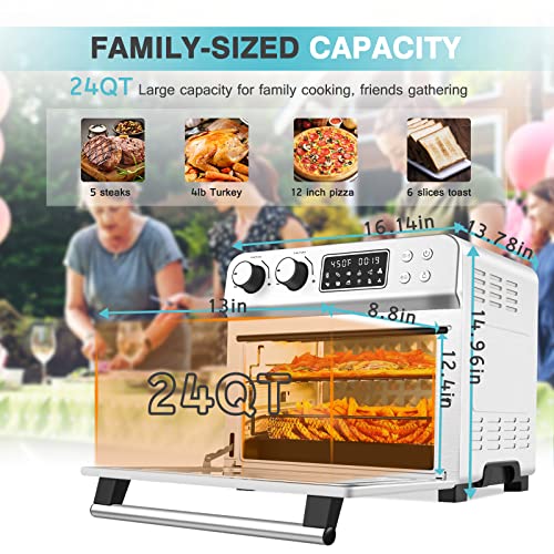 10-In-1 Convection Oven, Cusimax 24 Quart Large Air Fryer Toaster Oven, Countertop Oven With Rotisserie And Dehydrator, 6 Accessories & Recipes, Digital Controls, 1700W #TOP5