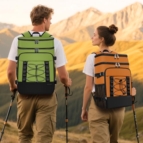 MIYCOO Cooler Backpack - 40 Cans Insulated Backpack Cooler for Men & Women, Portable 2 Leak Proof Compartments Coolers Bag for Beach Travel Picnic Lunch Hiking BBQ Camping - Image 4