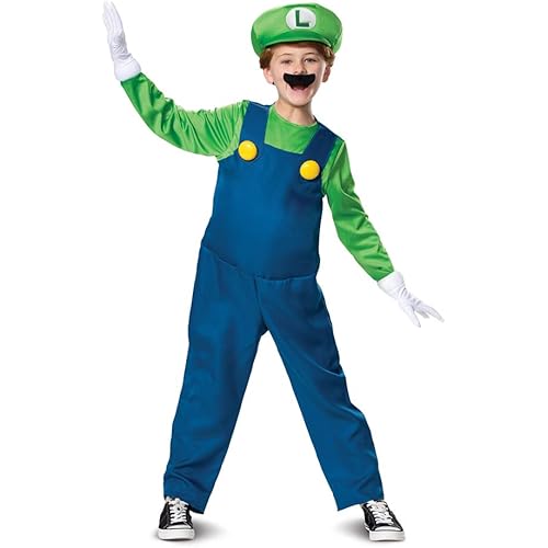 Disguise Nintendo Luigi Deluxe Boys' Costume,Green, L (10-12)