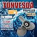 Tonvesda OEM Upgrade Aluminum Outboard Boat Propeller for Honda Engines 8 Spline Tooth 8-20 HP,9 1/4x8 9 1/4x9 9 1/4x10 9 1/4x11 9 1/4x12,RH (9 1/4x10(3Blade))