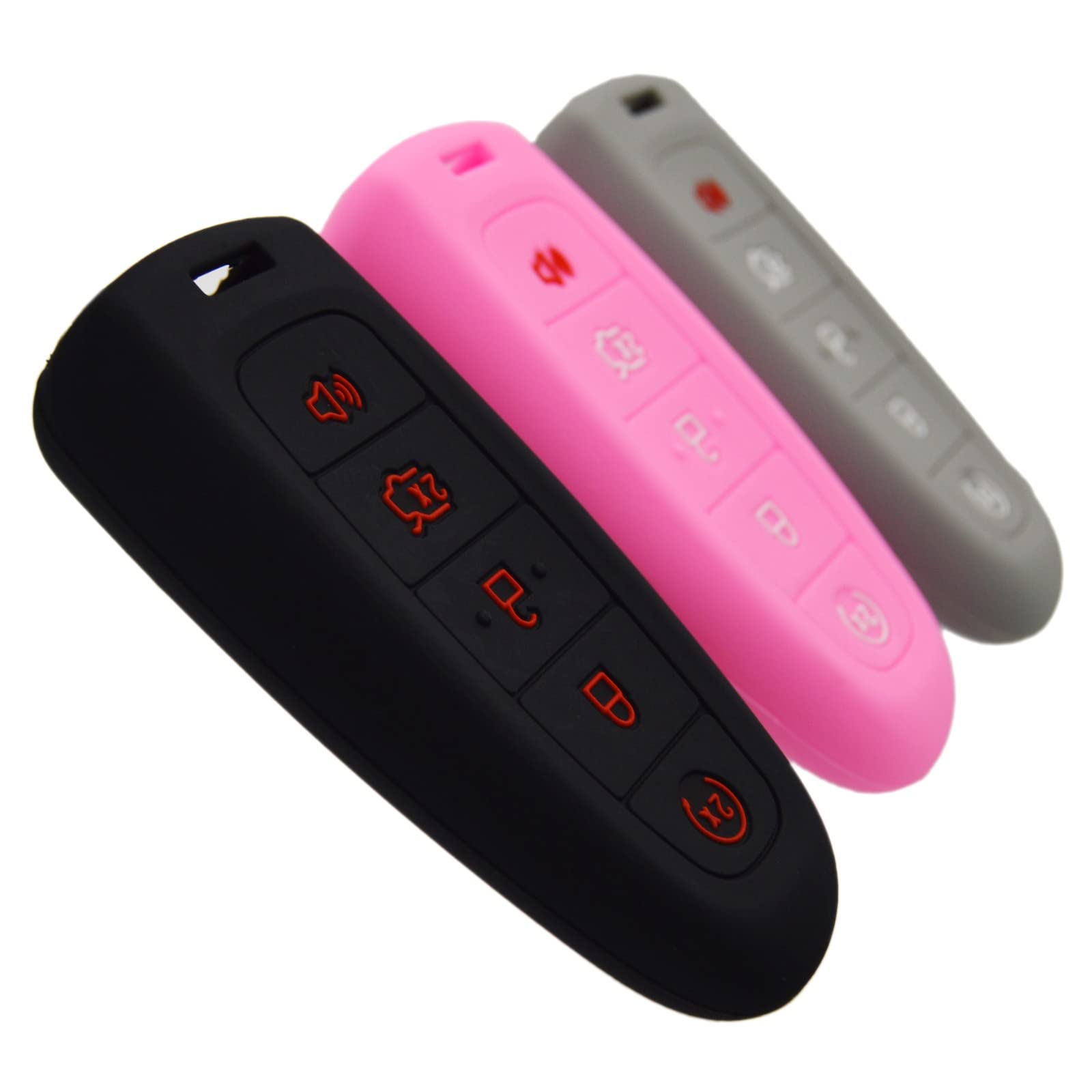 Vurbemes 360° Soft TPU Key Fob Cover Case For Ford Explorer/Edge/Flex/Taurus 2011-2019 & Lincoln Models (Red) - View #10