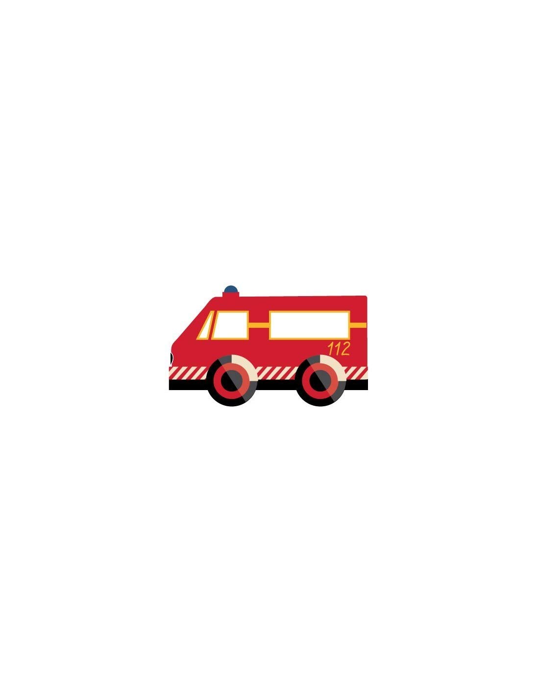 Sticker enfant camion pompier la solution déco rapide pour habiller un grand mur blanc 100x63