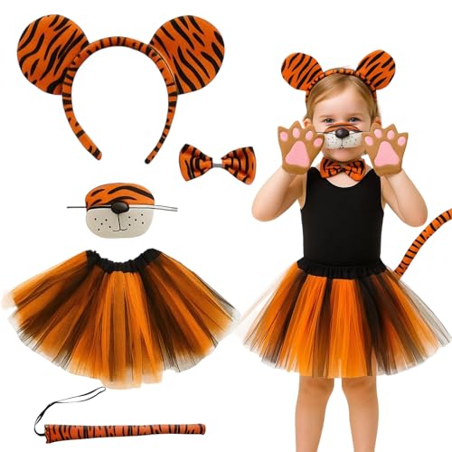 JrnSvp Tiger Kostüm Kinder, Halloween Tierkostüm Kinder, 5...