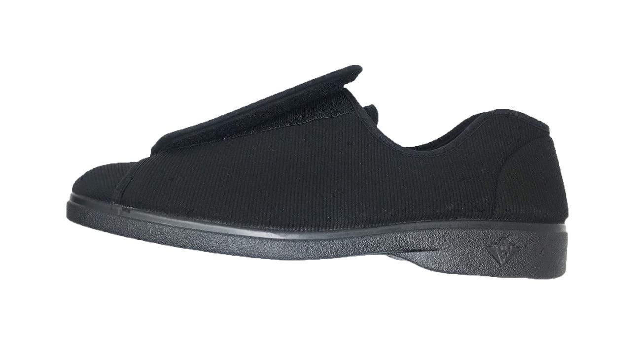 Genérico Zapatilla Extra Ancha Unisex Totalmente ajustable Apta para pies delicados, con vendaje o hinchados Empeine Textil Suela de goma Alberola Color Negro Talla 43