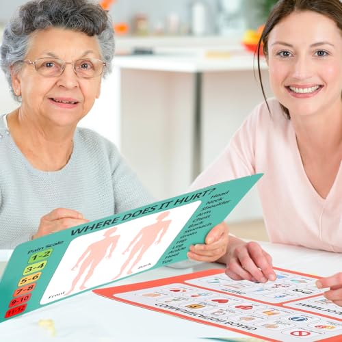 Fuyoooo 3 Pcs Communication Boards for Non Verbal Adults 11.81 x 8.27 Inches Colorful Picture Symbol Communication Cards Speech Therapy Tools for Autism Aphasia Stroke Patients Hospital Care Home Use - Image 5