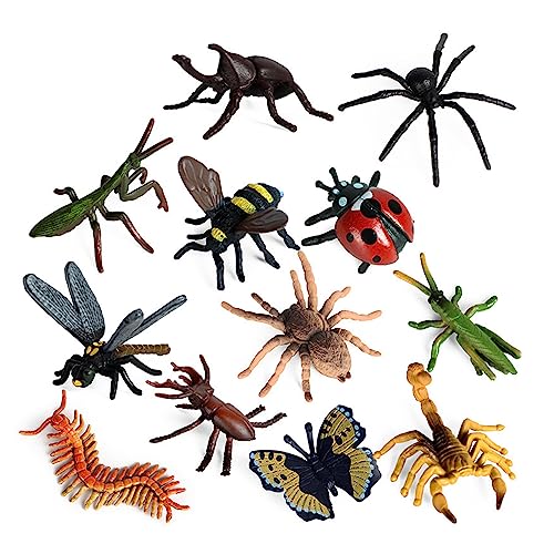 Eterspr 12 Piezas Figuras de Insectos de Insectos, Insectos Realistas, Modelo Insecto de Plástico, para Educar a Los Niños Sobre Los Insectos