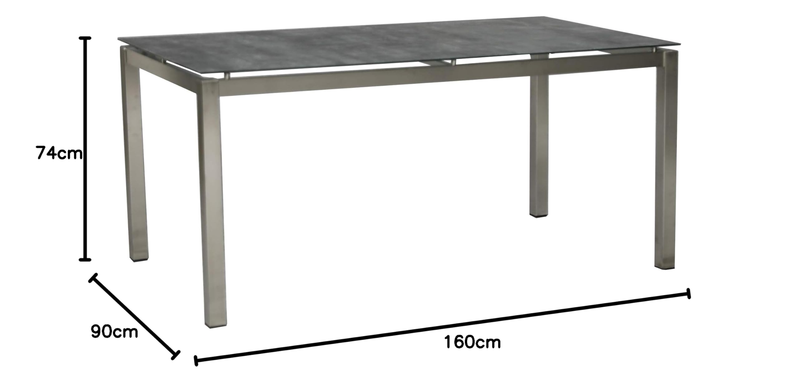 greemotion tavolo Boston, acciaio inox, piano in vetroceramica, circa 160 x 74 x 90 cm