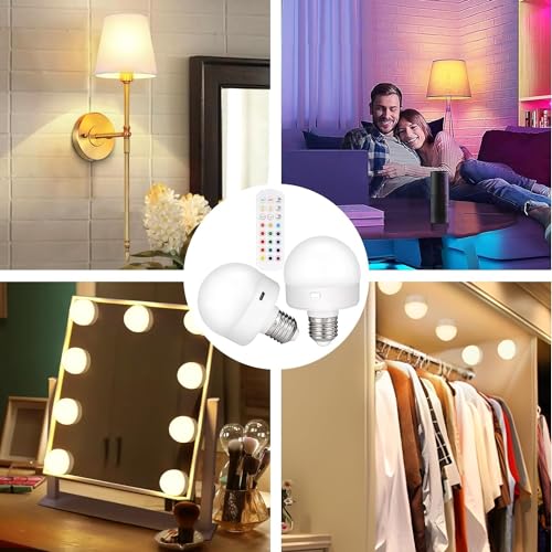 Yochoice T069-2 Rechargeable Battery Operated Light Bulb With Remote Control 2 Packs, 350Lm Dimmable Detachable Led Bulb thumb #5