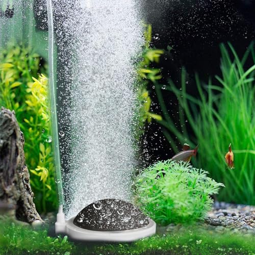 80mm Sprudelstein für Aquarium - Nano Luftstein Bubbler mit Luftschlauch, Steuerventil für Fischtank - Luftblasensteinbelüfter Set - Sauerstoff Diffusor für gelösten Sauerstoff Lässt Tiny Bubbles