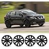 17 Inch Wheel Covers Hubcaps Fit for Nissan Rogue 2014 2015 2016 2017 2018 2019 2020, R17 Hub Caps Wheel Rim Cover Snap On Car, Set of 4, ABS+PC Material, Black Lacquer