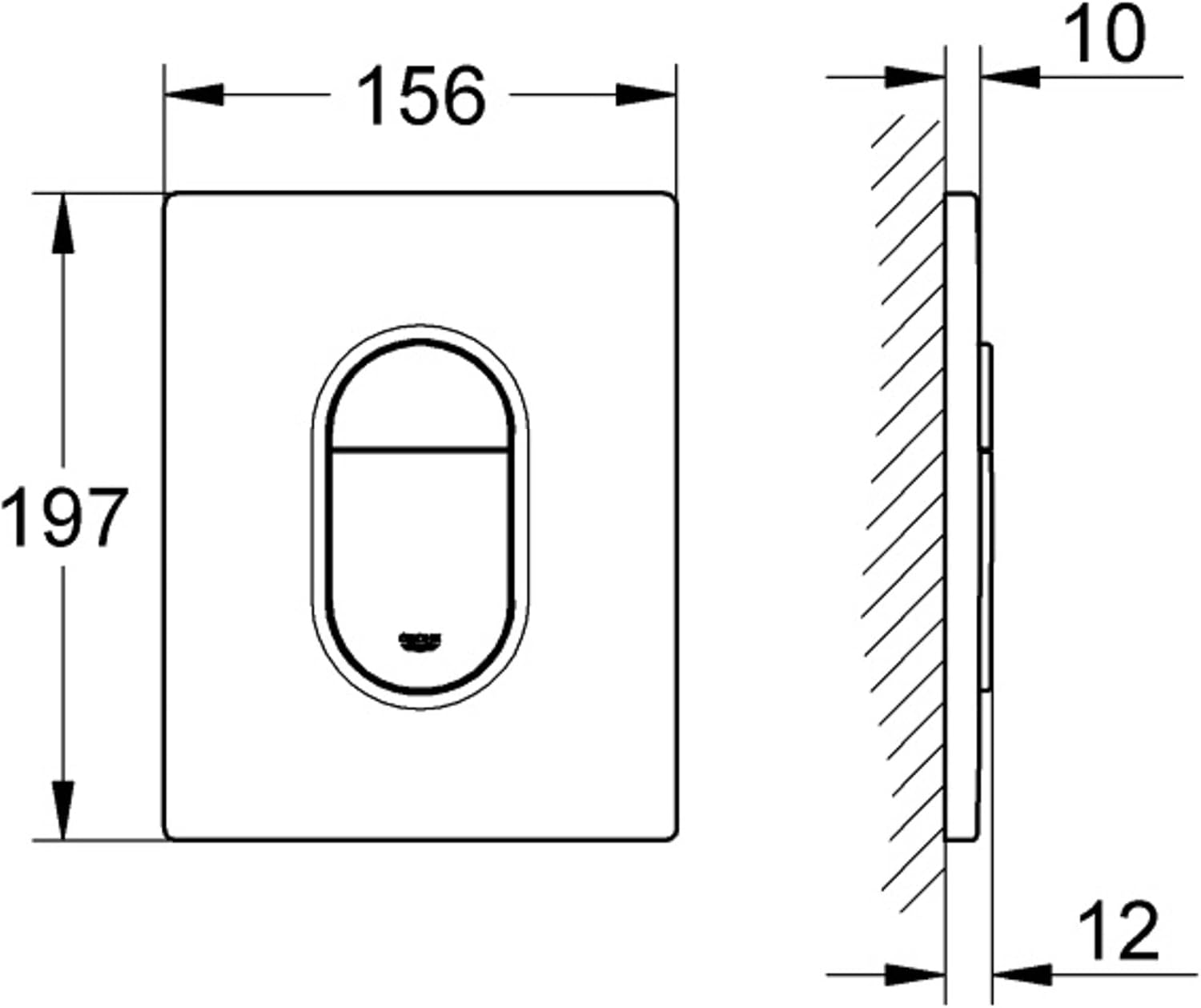 GROHE 38844P00 Arena Cosmopolitan WC Wall Plate