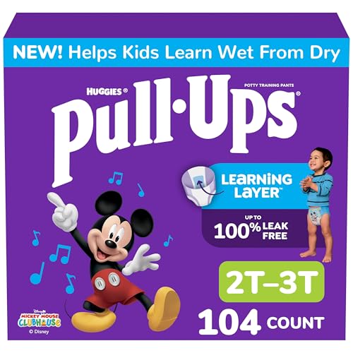 Image of Pull-Ups Boys' Potty Training Pants, Size 2T-3T Training Underwear (16-34 lbs), 104 Count