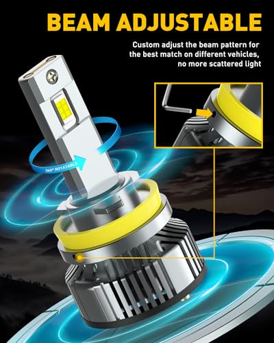 Image of AUXITO H11 H9 H8 LED Bulbs Fog Light Bulbs, 900% Brightness 6500K Cool White, CSP LED Chips Fog Lamps Replacement, Play and Plug, Pack of 2