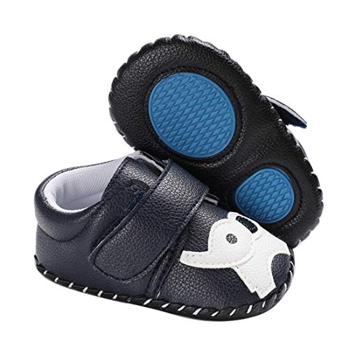 BEBARFER Baby Boys Girls Shoes Cartoon Crawling Slippers Soft Moccasins Toddler Infant Crib Pre-Walkers First Walkers Shoes Sneakersï¼ˆ12-18 Months Toddler A/Navy Elephantï¼‰