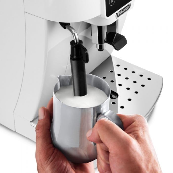 Image of De'Longhi Magnifica Start Fully Automatic Coffee Machine, Original Italian Brand, Built-In Grinder, 4 Recipes, One-touch Espresso Maker, Milk Frother Wand, Bean to Cup, White, ECAM220.20