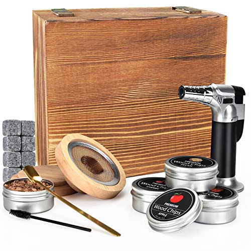 Cocktail Smoker Kit with Torch, 4 Flavors Wood Chips of