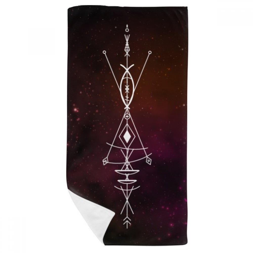 Serviette de bain motif géométrie univers 35x70cm, l'accessoire idéal après le sport