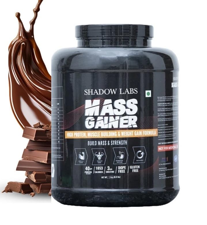 Image of Mass Gainer | High Calorie Weight Gainer Protein Powder with Carbs & Creatine | Supports Muscle Growth, Strength, Recovery & Weight Gain for Men & Women (3 KG, Chocolate)