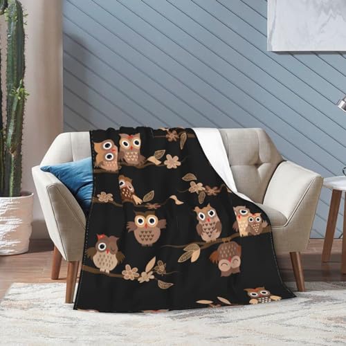 Couverture en micro-polaire cadeau idéal et léger imprimé hiboux - 8