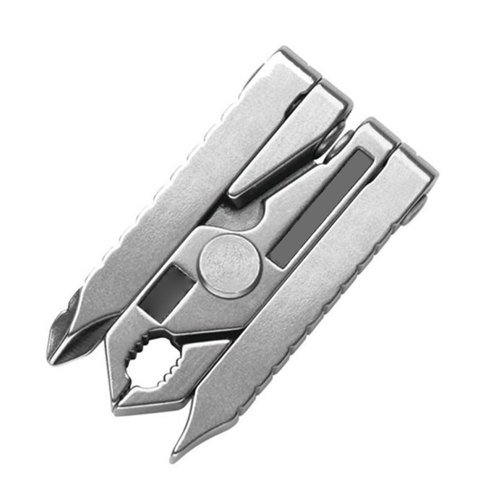 Timpfee Keychain Multitool Mini Multitool Outdoor Small Pliers,Pocket Multitool Mini Pliers with Knife,Smart Plier,Bottle Opener,Double-Sided Polishing Multools, Stainless Steel Accessible Tools