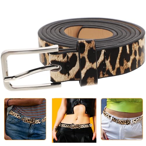 Leopard Print PU leather Belt Womens Waist Leopard Belt Artificial Horse hair Belts for Women Light Brown3