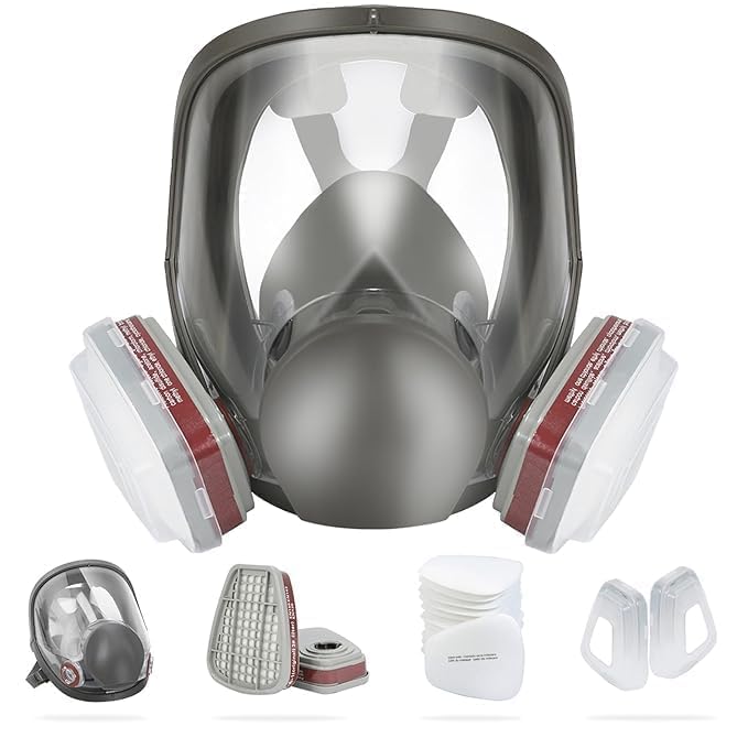 LASALE Professional Full Face Safety Mask with Air Outlet Valve Anti-Dust, Smoke, Chemical, and Gas Protection for Industrial, Painting & Spraying-image-45