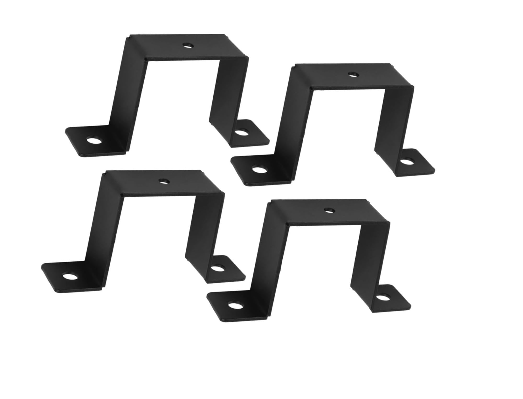 Square Pipe Clamp, U Shaped Connector Bracket Square Pipe Clamp Steel Black 1in 2in 2-4 Pack(4pcs 2in)