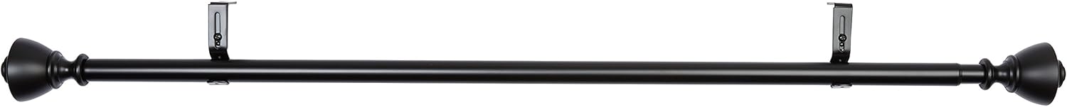  Basics 1-Inch Wall Curtain Rod with Urn Finials, 36 to 72 Inch, Black : Home & Kitchen