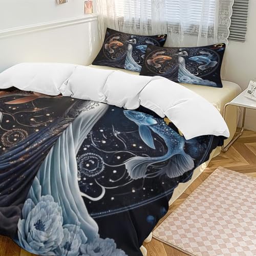 Parure de lit koi en microfibre coton 200x200cm anti-plis