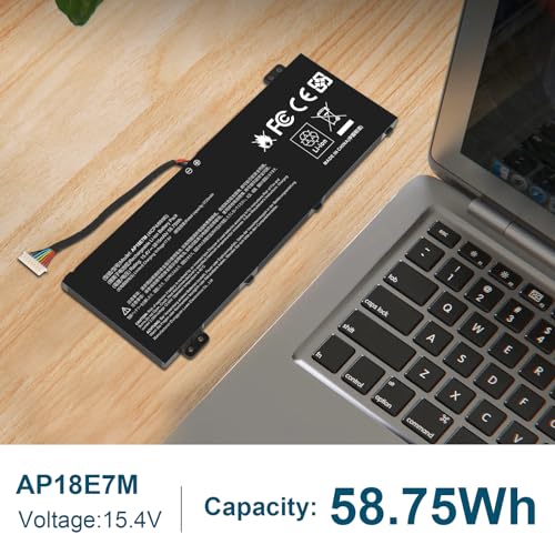 Image of AP18E7M Battery for Acer Nitro 5 AN515-44 AN515-54 AN517-51 Nitro 7 AN715-51, Aspire 7 A715-74G, Predator Helios 300 PH315-52 PH317-53, Triton 300 PT315-51, AP18E8M 4ICP4 /69 /90 4ICP4 /70 /88 KT00407009