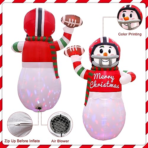 Muñeco de nieve inflable con luz LED de 6 pies exterior grande decoracion OurWarm 5