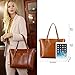 Kattee Genuine Leather Women Tote Bag Soft Handbags Vintage Shoulder Purses Fashion Top Handle Bag Large Capacity (Brown)