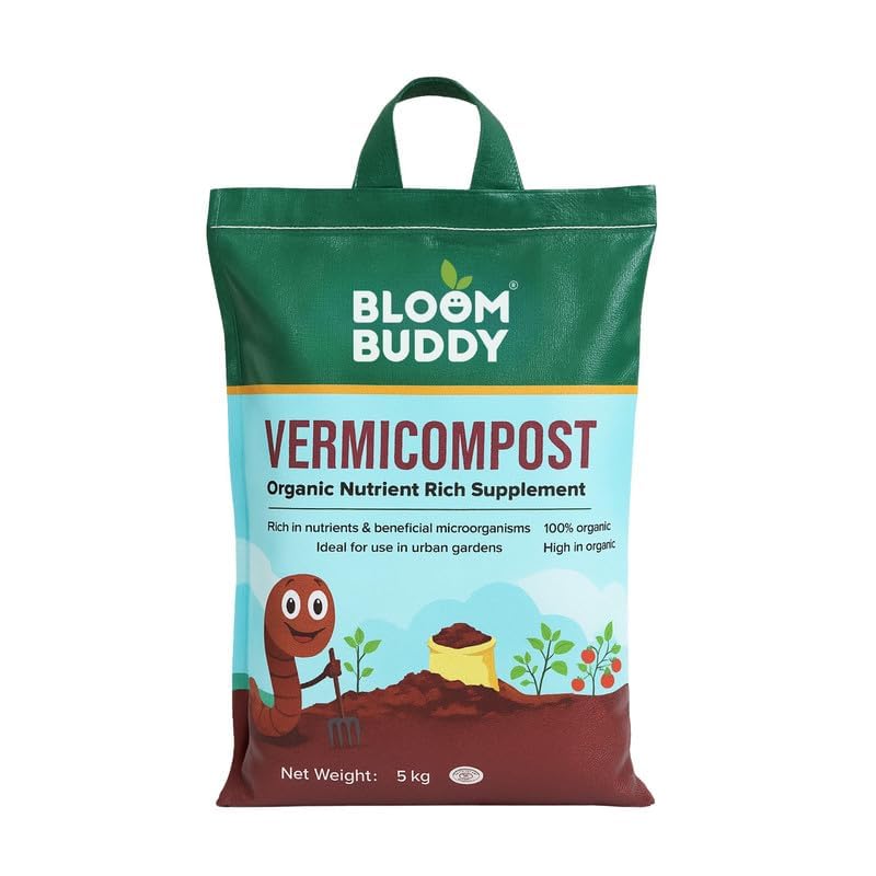 Image of BLOOMBUDDY Organic Vermicompost - 5 kg | Plant Fertilizer & Compost for Plants | Natural Manure for Home Gardening | Vermi Compost for Plants, Indoor Pots & Home Garden Use